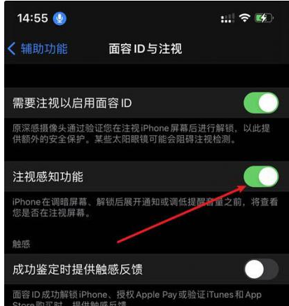 小榄镇苹果14维修网点分享iPhone14注视感知功能有什么用 